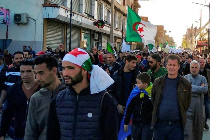 Algerians march in Bordj Bou Arreridj. Today, Algeria's protests are smaller than in spring 2019, but the Hirak movement remains strong