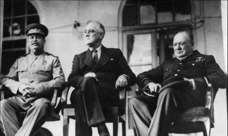 Soviet leader Joseph Stalin (L), US President Franklin Roosevelt (C) and British Prime minister Winston Churchill were all targetted for assassination in Tehran