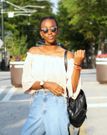 Off shoulder tops are perfect for breastfeeding moms(Cassie Daves)