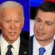 Democratic presidential hopefuls (L-R) Joe Biden, Pete Buttigieg, Amy Klobuchar, Bernie Sanders and Elizabeth Warren