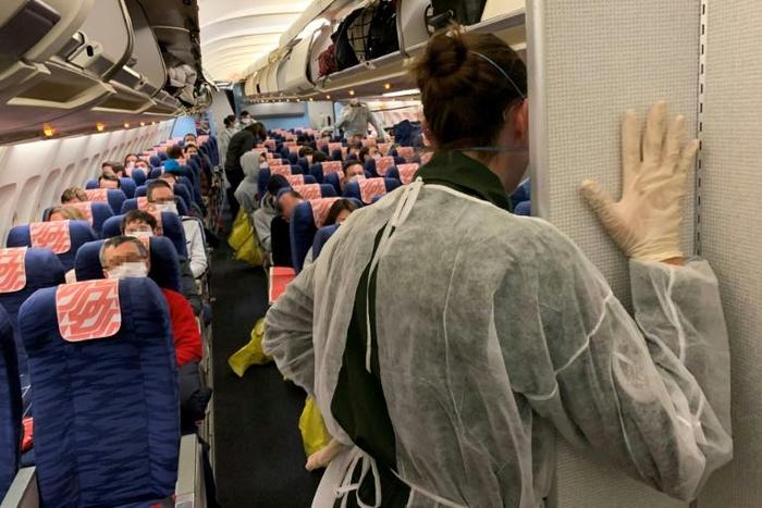 The first planeload of evacuees from China arrived in France on Friday and are in quarantine at a resort on the Mediterranean coast