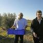 Turkish-Cypriot Hasan Siber (L) and Greek-Cypriot Alexandros Philippides walk in an olive grove in Mora (Meriç), a village in the self-proclaimed Turkish Republic of North Cyprus near the divided capital Nicosia