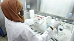Hunting the virus: A worker in a secure lab at the Pasteur Institute in Dakar