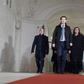 Kurz, shown here arriving for the last round of coalition talks on Wednesday, said the two parties would 'protect the climate and borders'