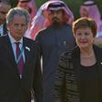 IMF Managing Director Kristalina Georgieva (C) said she discussed plans "to secure a sustainable and orderly resolution" to Argentina's debt situation on the sidelines of a G20 meeting in Saudi Arabia