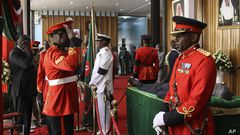 Kenyans viewing body of the late retired president Daniel Moi