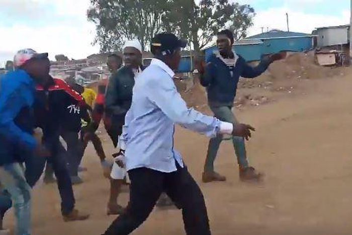 Boni Khalwale given a dog’s beating, forced to run away as Kibra by-election turns violent