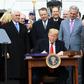 US President Donald Trump signs the United States - Mexico -Canada Trade Agreement, known as USMCA