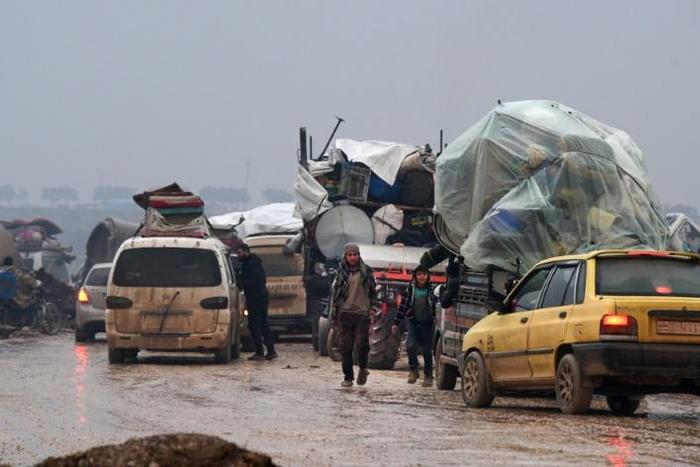 The regime offensive in Idlib has forced 800,000 people to flee, according to the UN