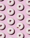 Doughnuts on pink background