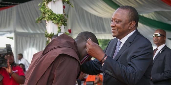 Peter Tabichi honored with the MBS Award at State House on December 12, 2019
