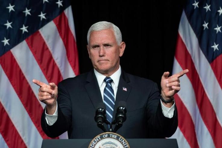 US Vice President Mike Pence speaks about the creation of the Space Force at the Pentagon in Washington, DC, on August 9, 2018