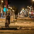 A Colombian army soldier guards a street on November 22, 2019 in Bogota, where protest leaders called a new general strike