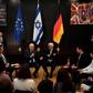 Israeli President Reuven Rivlin next to German President Frank-Walter Steinmeier (R) meet with students of the Moses Mendelssohn Jewish High School in Berlin