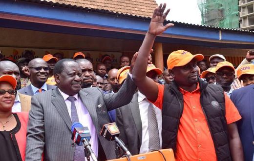 Imran Okoth with Raila Odinga