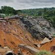 A road in Kinshasa's Lemba district was swept away by floodwater