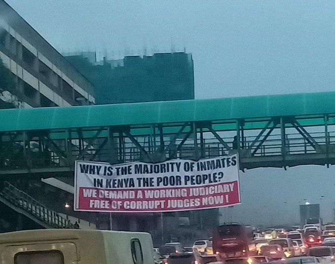 Mysterious anti-Judiciary banners erected in Nairobi at night