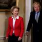 Britain's Prime Minister Boris Johnson, seen with European Commission President Ursula von der Leyen inside 10 Downing Street on Wednesday, now has a clear path to leave the EU after his decisive poll win