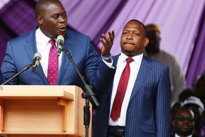 Nairobi Senator Johnson Sakaja and Nairobi Governor Mike Sonko