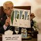 Palestinian president Mahmud Abbas shows maps of historical Palestine during a February 2020 Arab League meeting on President Donald Trump's proposed Middle East plan