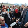 US Senator Bernie Sanders was leading a crowded Democratic presidential nominatin field in the run-up to Iowa's vote