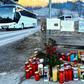 Well-wishers have made a makeshift memorial to the victims of the crash in the Alpine village