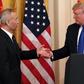 US President Donald Trump, shakes hands during a press conference with China’s Vice Premier Liu He(L), the country’s top trade negotiator, before they sign a trade agreement between the US and China during a ceremony in the White House
