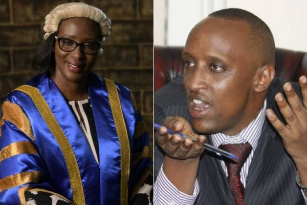 Nairobi County Assembly Speaker Beatrice Elachi and Majority Leader Abdi Guyo