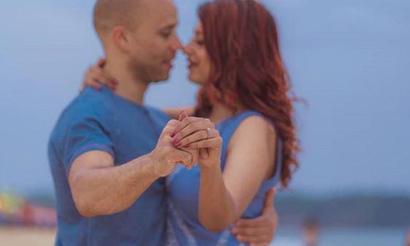 Eve D'Souza surprises her with romantic engagement on the beach in India [Photos]