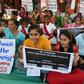 Students hold  placards during 'Nirbhaya Day' to mark the anniversary of the brutal rape case of a 23-year-old physiotherapy student on a bus in New Delhi in 2012