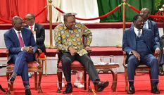 DP William Ruto, Presidnet Uhuru Kenyatta and Raila Odinga at the launch of BBI report