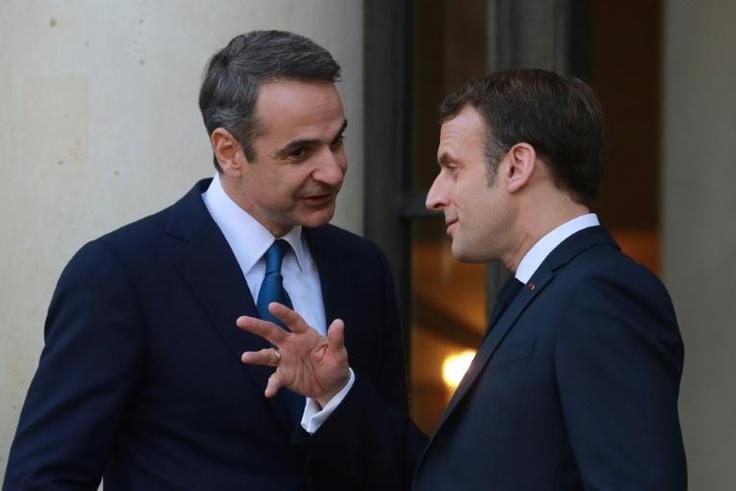 Macron met Greek Prime Minister Kyriakos Mitsotakis in Paris on Wednesday