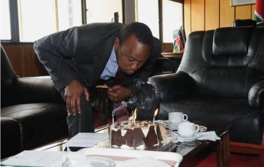 File image of President Uhuru Kenyatta celebrating his 55th birthday.October 26 2019 marked his 58th birthady