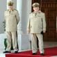 Algeria's military chief Ahmed Gaid Salah (C) became de facto ruler after veteran president Abdelaziz Bouteflika resigned