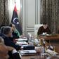 Libya's UN-recognised Prime Minister Fayez al-Sarraj (C) presided over a cabinet meeting where the implementation of a military deal with Turkey was 'unanimously approved'
