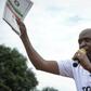 Opposition: Agathon Rwasa, pictured on the campaign trail during the referendum on constitutional change in 2018