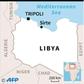 Map of Libya locating Sirte
