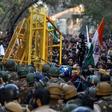 Protesters scuffle with police outside after a suspected Hindu nationalist  live-streamed himself minutes before opening fire on university students protesting against India's new citizenship law
