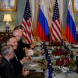US Secretary of State Mike Pompeo (2ndL) meets with Russian Foreign Minister Sergey Lavrov (R) at the US State Department in Washington, DC on December 10, 2019.Russian Foreign Minister Sergei Lavrov on Tuesday opened a visit to Washington in which he ...