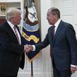 US President Donald Trump (left) and Russian Foreign Minister Sergei Lavrov, pictured at their last meeting in May 2017, where Trump was accused of sharing classified information