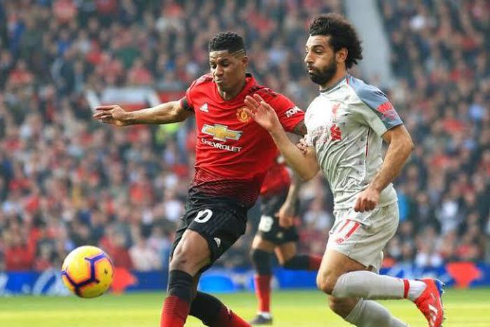 Marcus Rashford and Mohamed Salah during a previous match