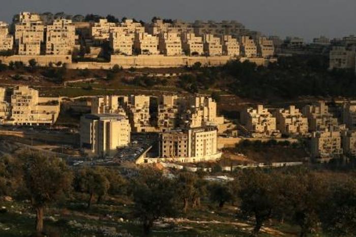 A view of the Israeli settlement of Har Homa in East Jerusalem: Israeli Prime Minister Benjamin Netanyahu has announced plans to build thousands of new homes for Jewish settlers in East Jerusalem, an area claimed by the Palestinians