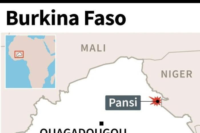 Map of Burkina Faso locating Pansi, where gunmen killed at least 24 people in an attack on a Protestant church