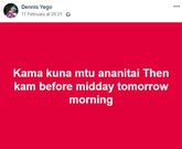 Dennis Yego posted RIP to me on Facebook and committed suicide over marital issues