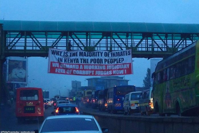 Mysterious anti-Judiciary banners erected in Nairobi at night