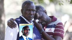 Kipyegon Kenei's father, John Chesang with a relative in Nakuru