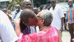 Uhuru playing Golf at Royal Club with Margaret Kenyatta at night