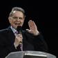German evangelist Reinhard Bonnke speaks during his "farewell gospel crusade" on November 9, 2017 in Lagos, Nigeria