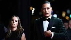 Virgil van Dijk who as accompanied by his wife Rike Nooitgedagt at the Ballon d'Or ceremony in Paris on Monday, finished second to Lionel Messi