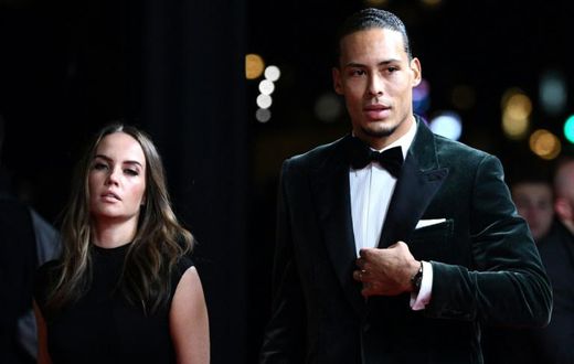 Virgil van Dijk who as accompanied by his wife Rike Nooitgedagt at the Ballon d'Or ceremony in Paris on Monday, finished second to Lionel Messi